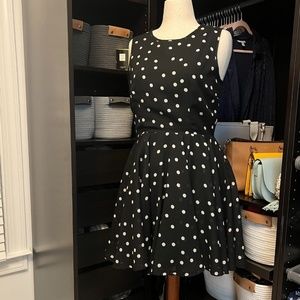 Maison Jules Fit and Flare Polka Dot Dress